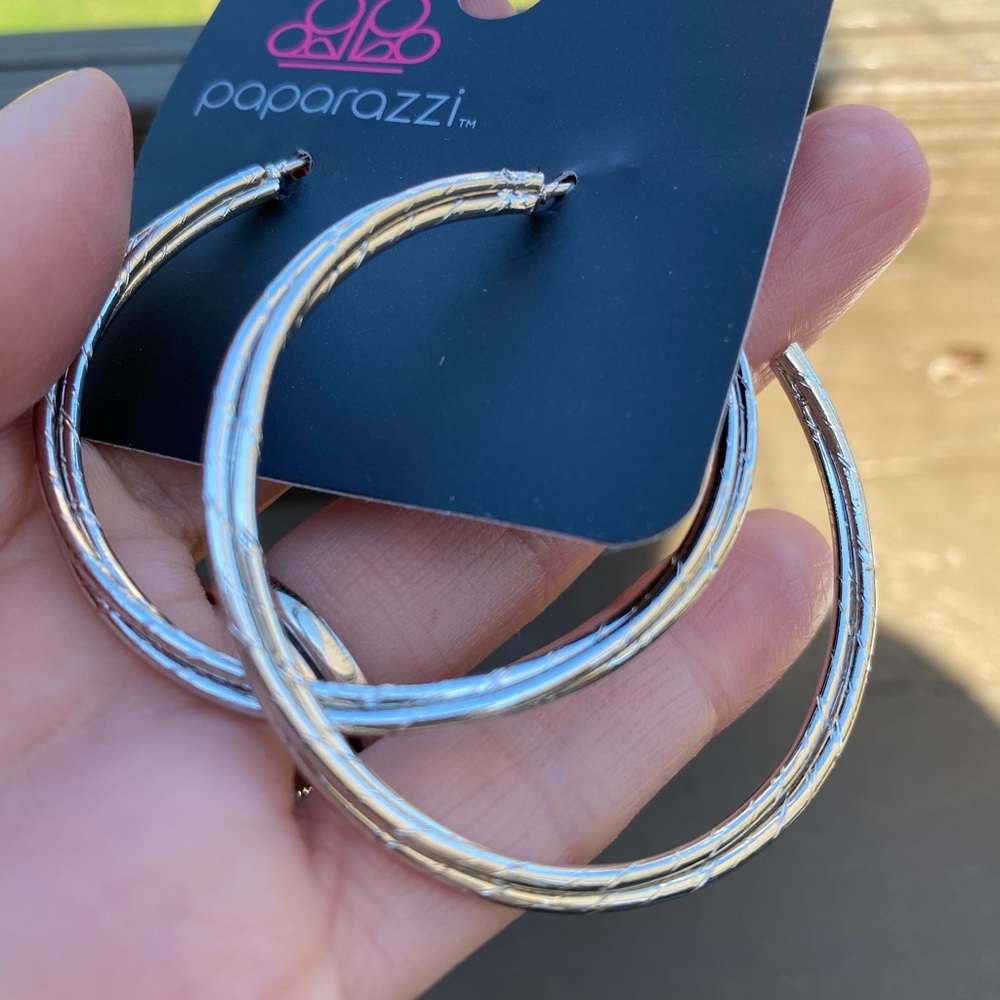 Paparazzi Silver Hoop Earrings!